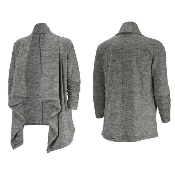 Nike Yoga Jacket Small Grey Womens Open Cardigan Drape Shawl DriFIT Loungewear - Picture 3 of 11